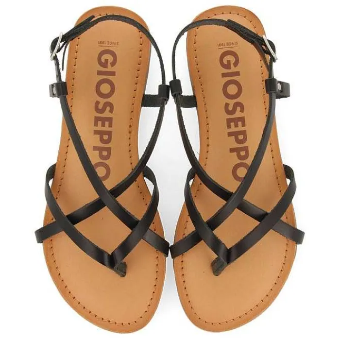 Gioseppo Sandalias Planas<Sandalias Romanas De Mujer Lelex Color Negro