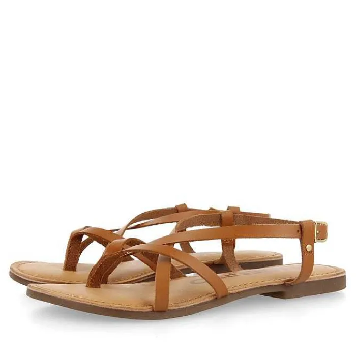 Gioseppo Sandalias Planas<Sandalias Romanas Mujer Lelex Color Tostado
