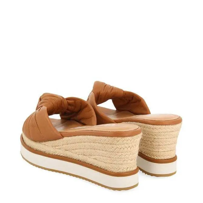 Gioseppo Sandalias Cuña<Sandalias Slip-On En Color Piel Con Detalle De Nudo Y Cuña Para Mujer Cakran