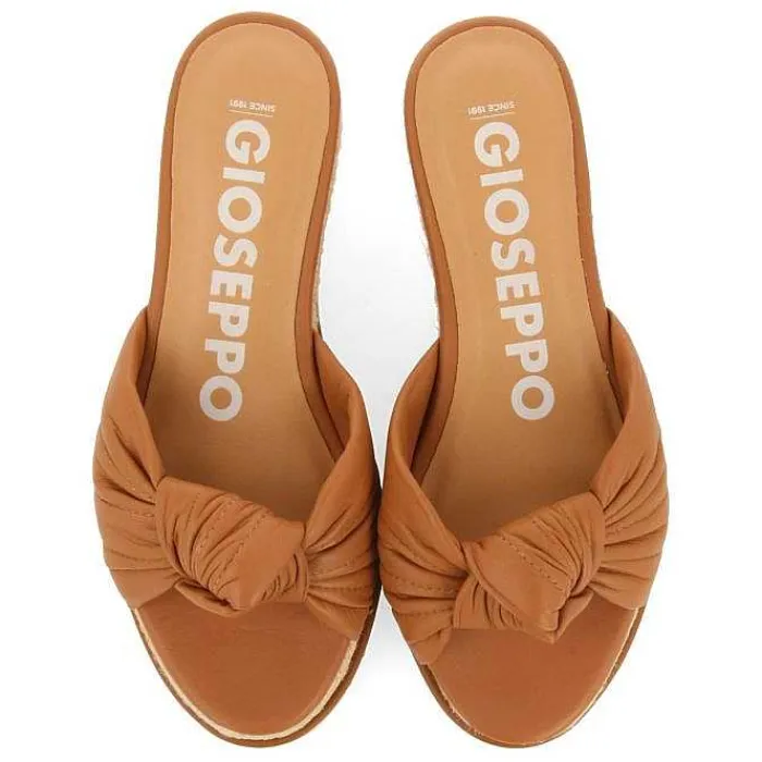 Gioseppo Sandalias Cuña<Sandalias Slip-On En Color Piel Con Detalle De Nudo Y Cuña Para Mujer Cakran