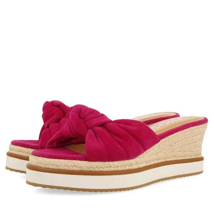 Gioseppo Sandalias Cuña<Sandalias Slip-On En Color Fucsia Con Detalle De Nudo Y Cuña Para Mujer Cakran