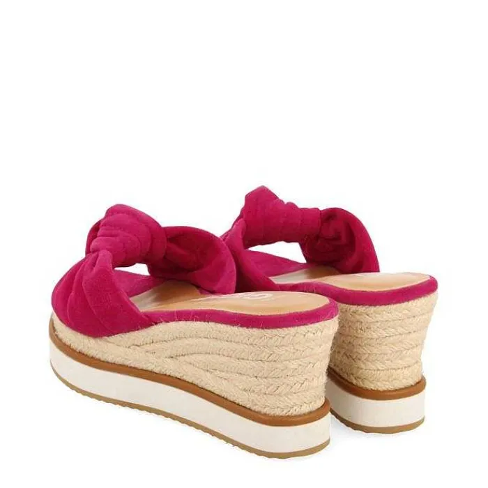 Gioseppo Sandalias Cuña<Sandalias Slip-On En Color Fucsia Con Detalle De Nudo Y Cuña Para Mujer Cakran