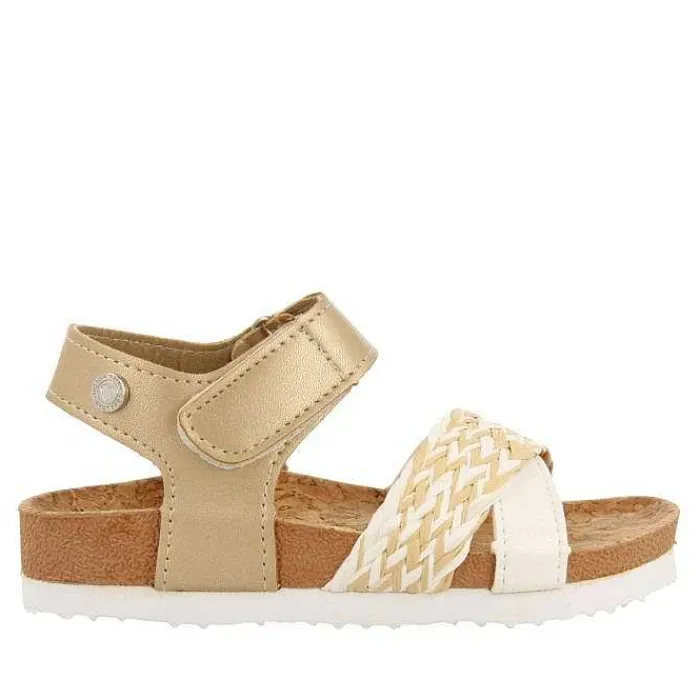 Gioseppo Niñas |Chancletas<Sandalias Suela Bio Blanca Y Dorada Con Trenzado De Rafia Para Nina Y Nino Brataj