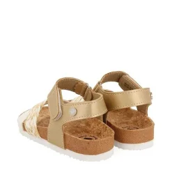 Gioseppo Niñas |Chancletas<Sandalias Suela Bio Blanca Y Dorada Con Trenzado De Rafia Para Nina Y Nino Brataj