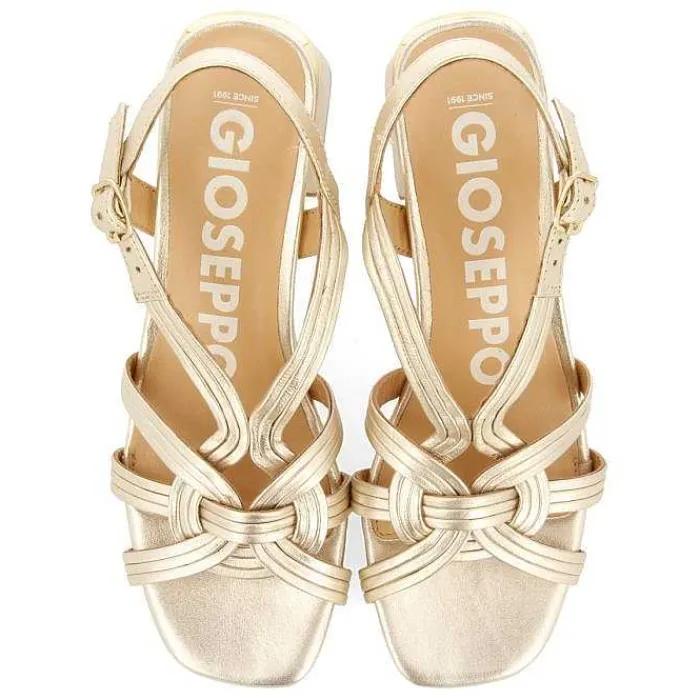 Gioseppo Sandalias Tacon<Sandalias Tacon Color Platino Y Tiras Trenzadas Para Mujer Bulqize