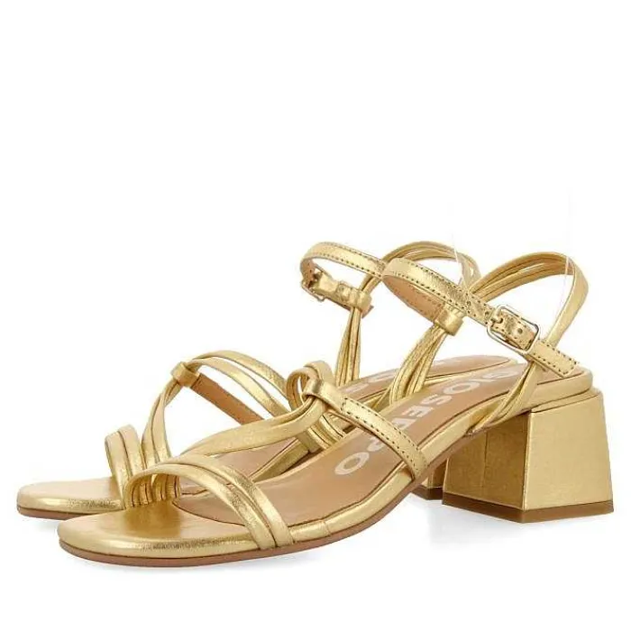 Gioseppo Sandalias Tacon<Sandalias Tacon Dorado Con Tiras Trenzadas Para Mujer Pustec