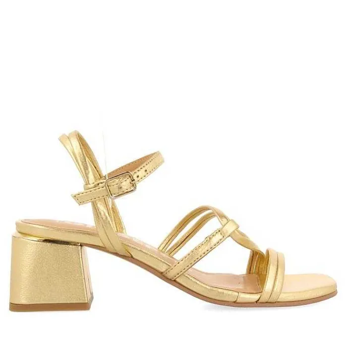 Gioseppo Sandalias Tacon<Sandalias Tacon Dorado Con Tiras Trenzadas Para Mujer Pustec