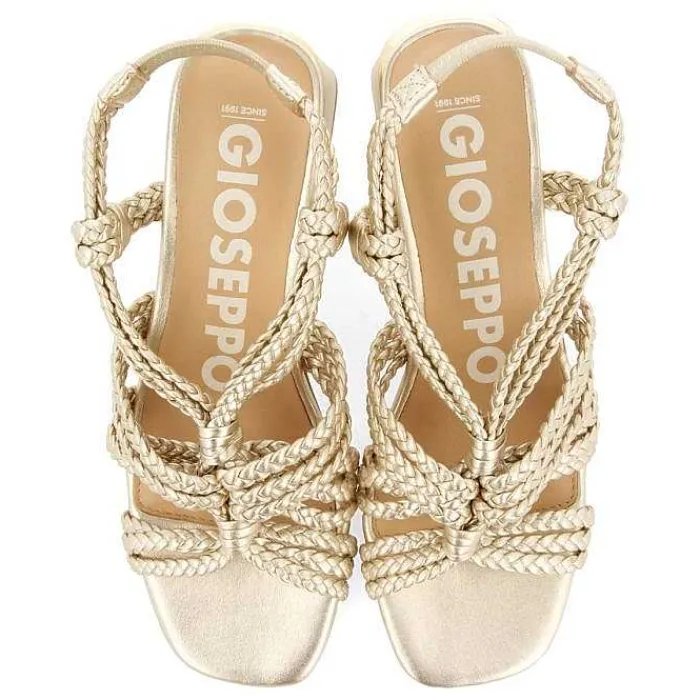 Gioseppo Sandalias Tacon<Sandalias Tacon Dorado Piel Trenzada Para Mujer Maliq