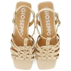 Gioseppo Sandalias Tacon<Sandalias Tacon Estilo Cangrejo Y Tachuelas Blanco Rojo Para Mujer Krizevci