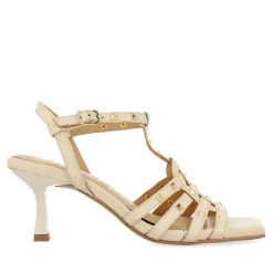 Gioseppo Sandalias Tacon<Sandalias Tacon Estilo Cangrejo Y Tachuelas Blanco Rojo Para Mujer Krizevci