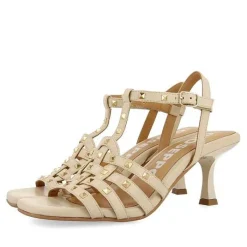 Gioseppo Sandalias Tacon<Sandalias Tacon Estilo Cangrejo Y Tachuelas Blanco Rojo Para Mujer Krizevci