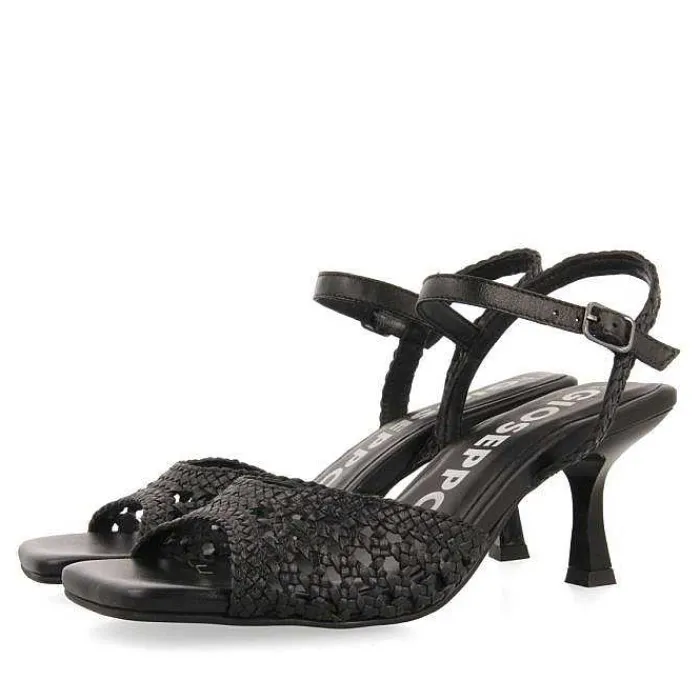 Gioseppo Sandalias Tacon<Sandalias Tacon Fino Negro Con Piel Trenzada Para Mujer Durseley