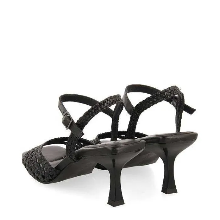 Gioseppo Sandalias Tacon<Sandalias Tacon Fino Negro Con Piel Trenzada Para Mujer Durseley