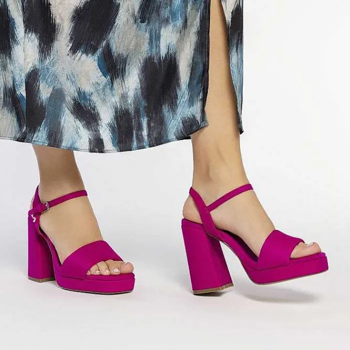 Gioseppo Sandalias Tacon<Sandalias Tacon Fucsia Y Tira Acolchada Para Mujer Denton