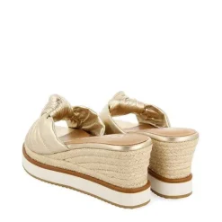 Gioseppo Sandalias Cuña<Sandalias Tela De Color Platino Con Detalle De Nudo Y Cuña Para Mujer Cakran