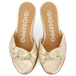 Gioseppo Sandalias Cuña<Sandalias Tela De Color Platino Con Detalle De Nudo Y Cuña Para Mujer Cakran