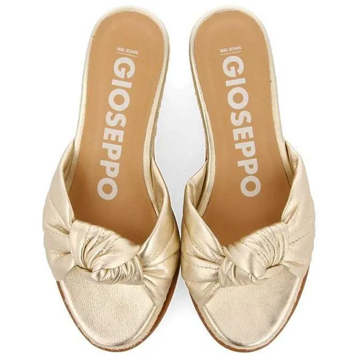 Gioseppo Sandalias Cuña<Sandalias Tela De Color Platino Con Detalle De Nudo Y Cuña Para Mujer Cakran