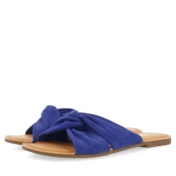 Gioseppo Sandalias Planas<Sandalias Tela De Piel Azul Para Mujer Agira