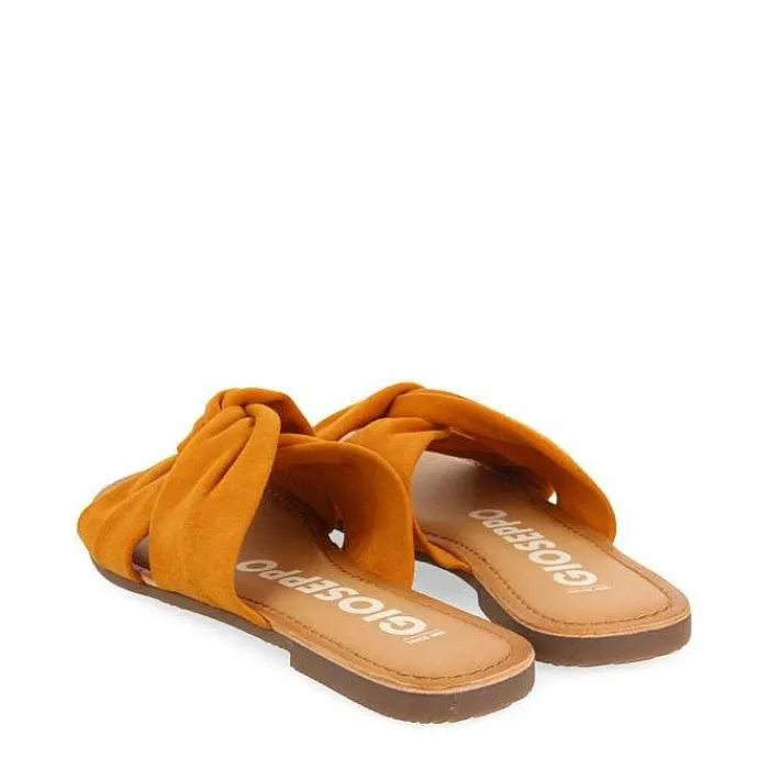 Gioseppo Sandalias Planas<Sandalias Tela De Piel Naranja Para Mujer Agira