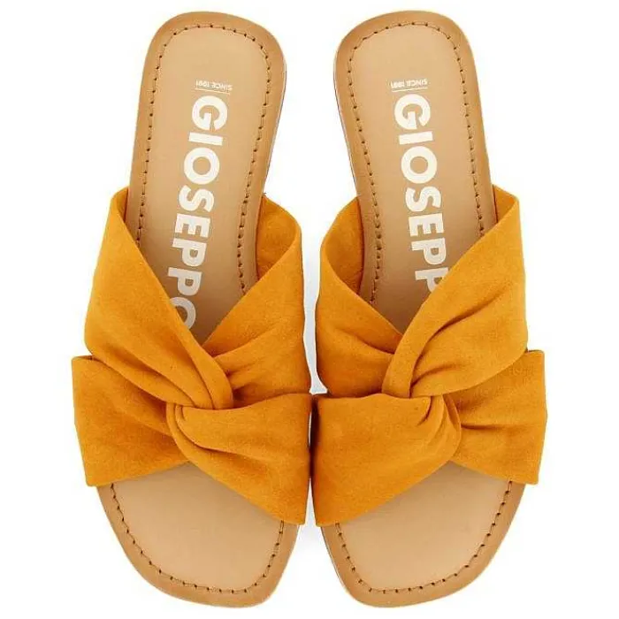 Gioseppo Sandalias Planas<Sandalias Tela De Piel Naranja Para Mujer Agira