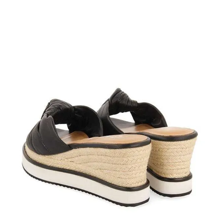 Gioseppo Sandalias Cuña<Sandalias Tela Negras Con Detalle De Nudo Y Cuña Para Mujer Cakran