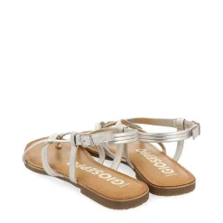 Gioseppo Sandalias Planas<Sandalias Tira Cruzada De Piel Plata Para Mujer Funare