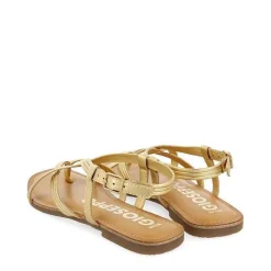 Gioseppo Sandalias Planas<Sandalias Tira Cruzada Piel Dorada Para Mujer Funare