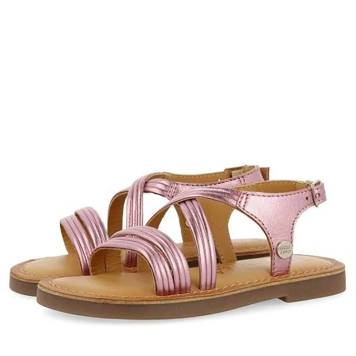 Gioseppo Niñas |Sandalias<Sandalias Tiras Piel Metalizada Rosa Nina Y Nino Kerrier Tiras Piel