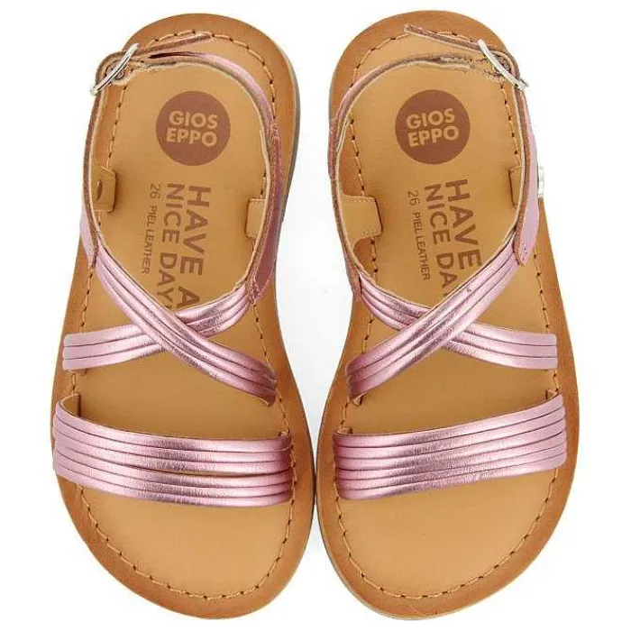 Gioseppo Niñas |Sandalias<Sandalias Tiras Piel Metalizada Rosa Nina Y Nino Kerrier Tiras Piel