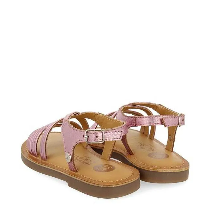 Gioseppo Niñas |Sandalias<Sandalias Tiras Piel Metalizada Rosa Nina Y Nino Kerrier Tiras Piel