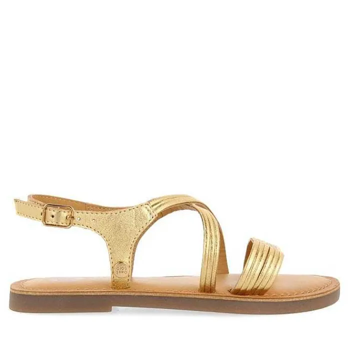 Gioseppo Niñas |Sandalias<Sandalias Tiras Tubulares En Piel Dorada Para Nina Y Nino Anexo