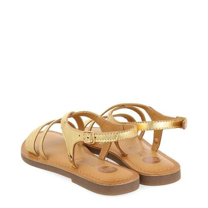 Gioseppo Niñas |Sandalias<Sandalias Tiras Tubulares En Piel Dorada Para Nina Y Nino Anexo