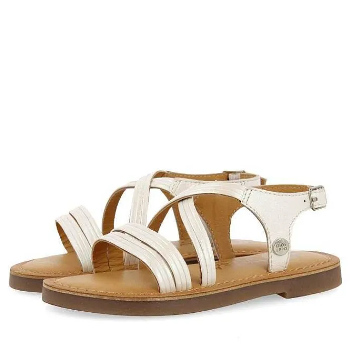 Gioseppo Niñas |Sandalias<Sandalias Tiras Tubulares De Piel Blancas Para Nina Y Nino Kerrier