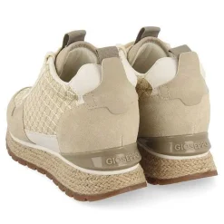 Gioseppo Zapatillas De Deporte De Cuña<Sneakers Beige Con Cuña Interior Y Estampado Geometrico Para Mujer Puke