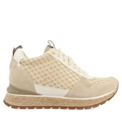 Gioseppo Zapatillas De Deporte De Cuña<Sneakers Beige Con Cuña Interior Y Estampado Geometrico Para Mujer Puke
