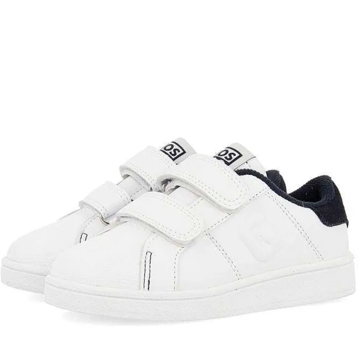 Gioseppo Niñas |Zapatillas<Sneakers Colegiales Blancas Con Detalle En Azul Marino Y Doble Cierre Ajustable Volsk