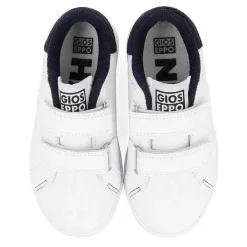Gioseppo Niñas |Zapatillas<Sneakers Colegiales Blancas Con Detalle En Azul Marino Y Doble Cierre Ajustable Volsk