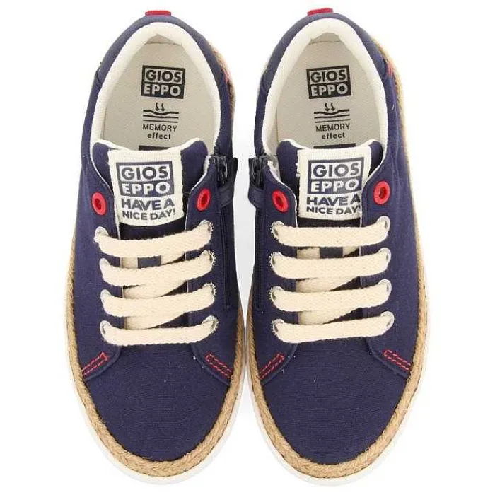 Gioseppo Niños |Zapatillas<Sneakers Color Azul Marino Con Detalle De Rafia Y Decoraciones De Color Para Nino Y Nina Tunje