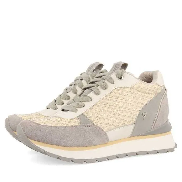Gioseppo Zapatillas De Deporte De Cuña<Sneakers Dorada Con Cuña Interior Y Detalles Trenzados Para Mujer Hekal