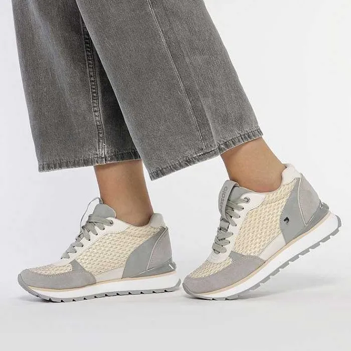 Gioseppo Zapatillas De Deporte De Cuña<Sneakers Dorada Con Cuña Interior Y Detalles Trenzados Para Mujer Hekal