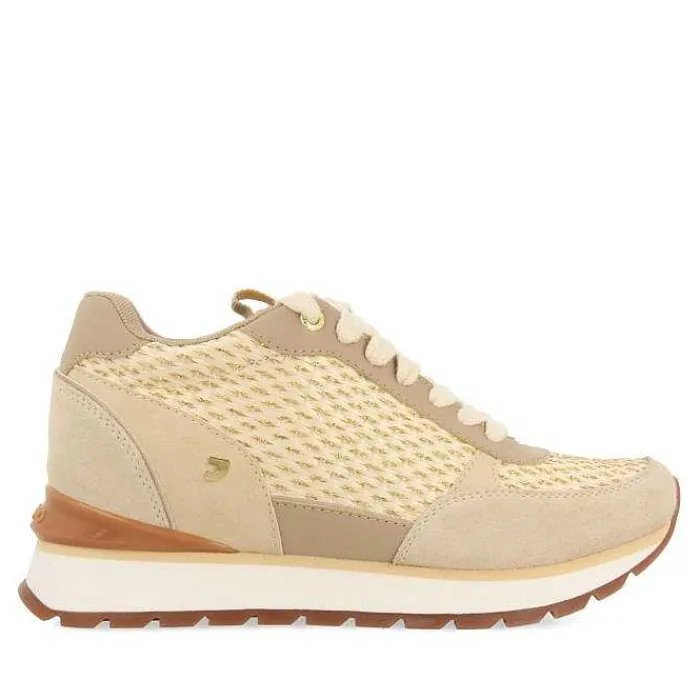 Gioseppo Zapatillas De Deporte De Cuña<Sneakers Dorada Con Cuña Interior Y Detalles Trenzados Para Mujer Hekal