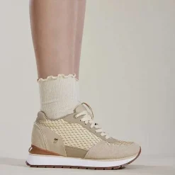 Gioseppo Zapatillas De Deporte De Cuña<Sneakers Dorada Con Cuña Interior Y Detalles Trenzados Para Mujer Hekal