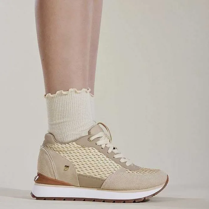Gioseppo Zapatillas De Deporte De Cuña<Sneakers Dorada Con Cuña Interior Y Detalles Trenzados Para Mujer Hekal
