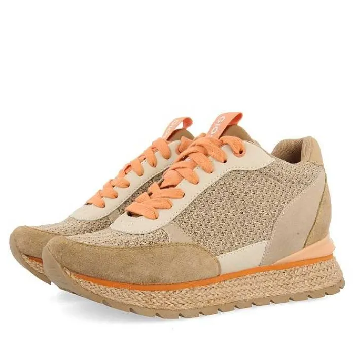 Gioseppo Zapatillas De Deporte De Cuña<Sneakers Estilo Mediterraneo Beige Con Cuña Interior Para Mujer Kajan