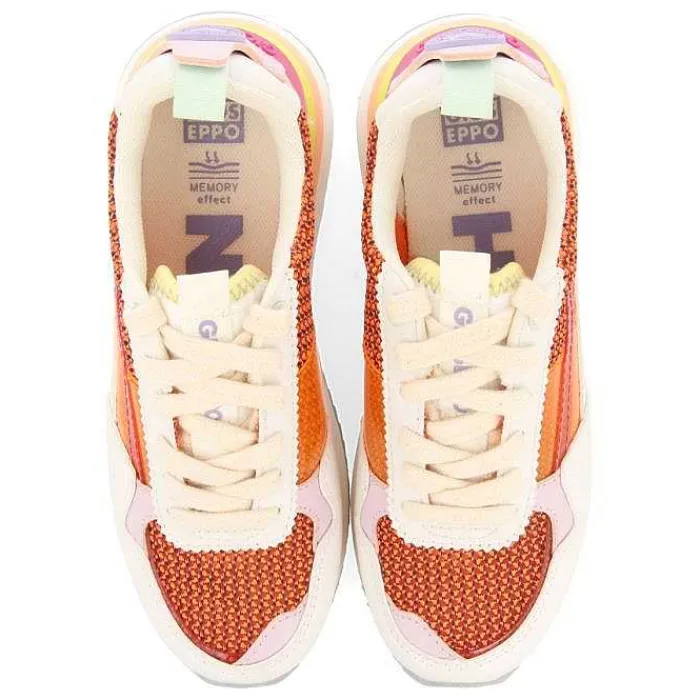 Gioseppo Niñas |Zapatillas<Sneakers Naranjas Con Contraste De Texturas Y Colores Para Nina Y Nino Poway