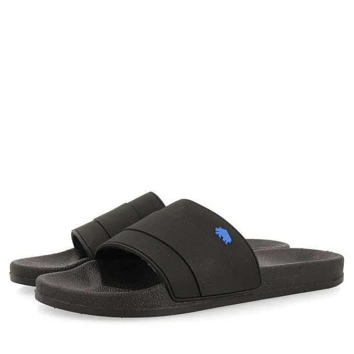 Gioseppo Chancletas<Zapatillas Negras Detalle Azul Para Hombre Borgetto